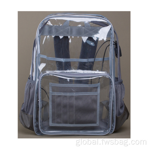 Transparent Backpack Bag Heavy Duty Waterproof Clear Multi-Pockets Laptop Backpack Factory